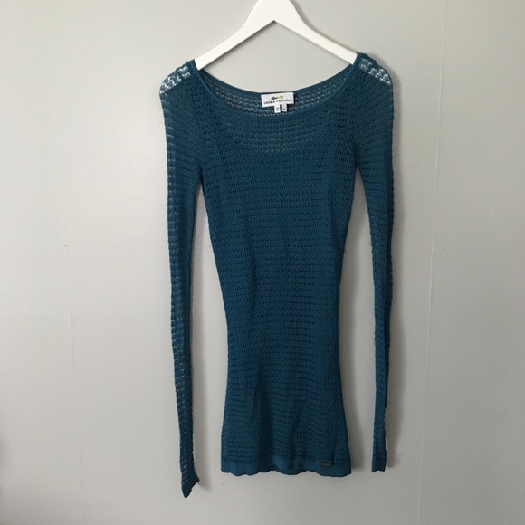 Lacoste Layered Tank Sweater, Turquoise Blue-Green - Picture 2 of 7